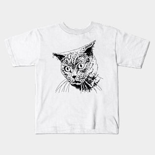 Cat for women funny kitty cat head for girls and boys Kids T-Shirt